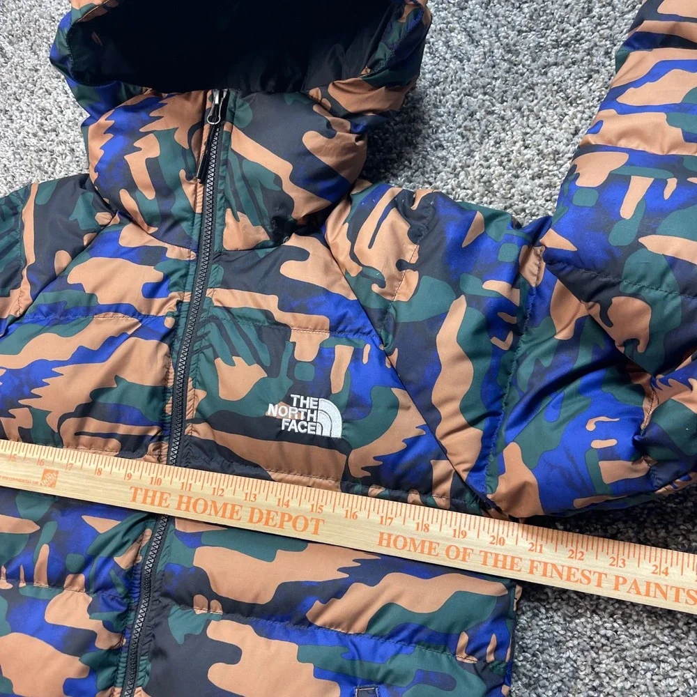 The North Face Men's S 600 Down‎ Puffer Jacket Camo Blue Brown Hooded NF0A5GGE